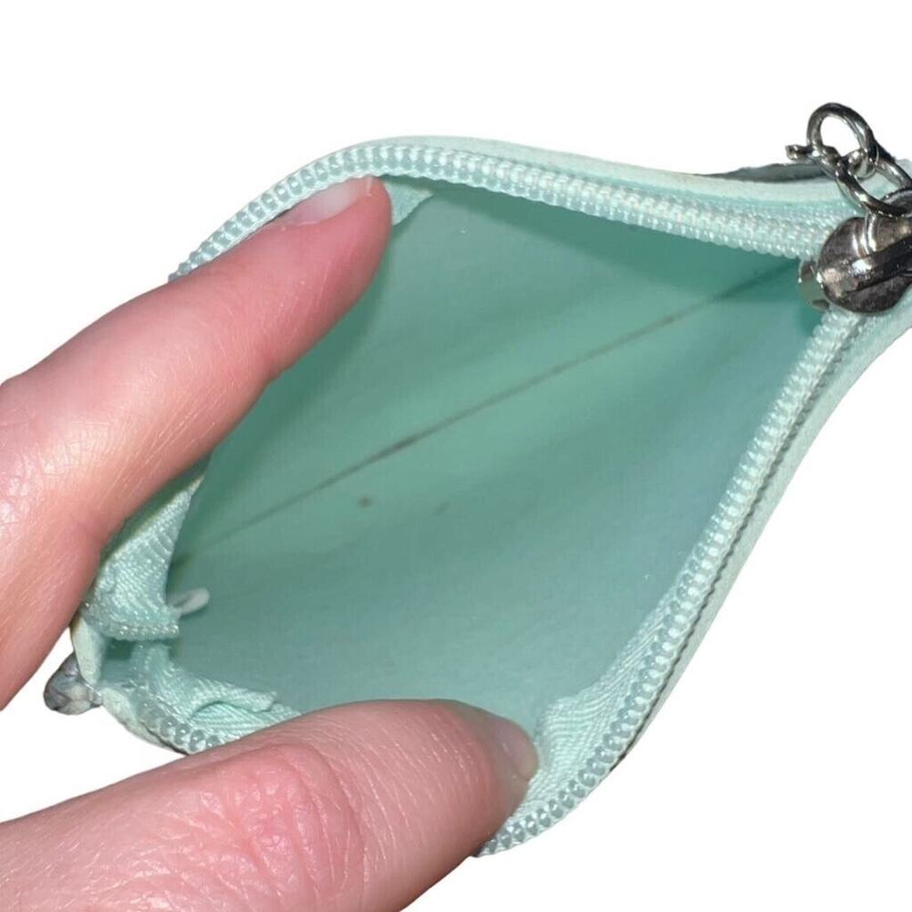 Bath and Body Works Zipper Pouch Coin Purse Soft Studded Hello Pastel Teal - Picture 5 of 7